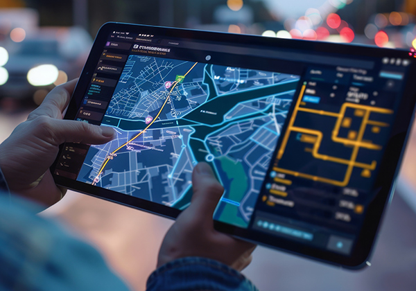 Person Holding Tablet With Map